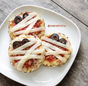 Pizza Halloween Idea Receta Niños Fiesta Saludable 300x295