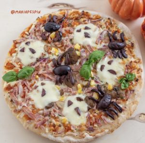 Pizza Halloween Idea Receta Niños Fiesta Saludable 2 300x295
