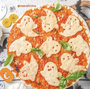 Pizza Halloween Idea Receta Niños Fiesta Saludable 3 300x297